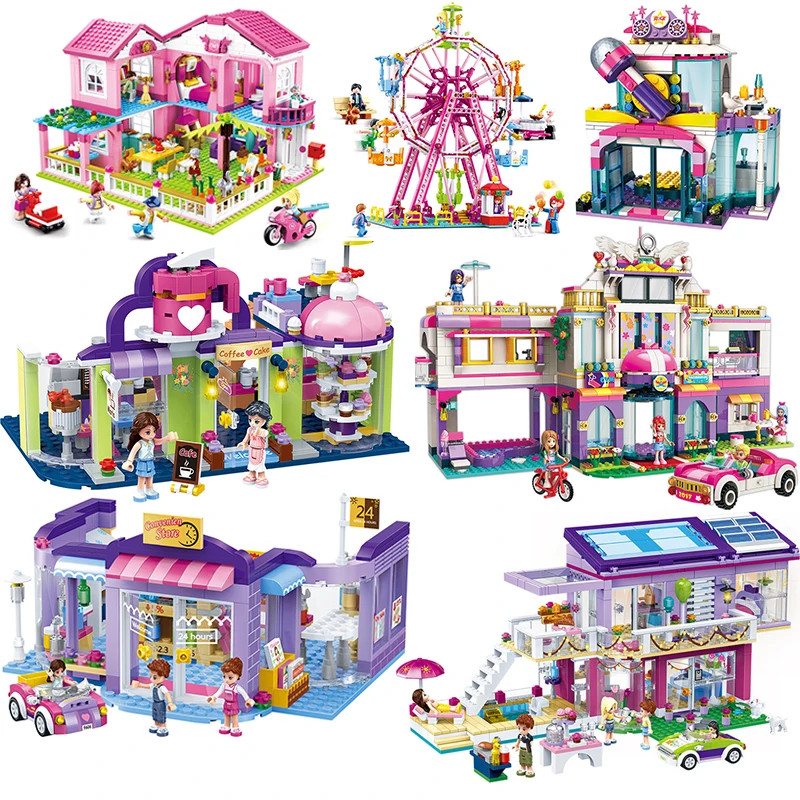 

Friends Series Legoe Castle Villa Shop Ferris Wheel Playground Model Building Blocks Bricks Toys For Children Girls Toy Gifts