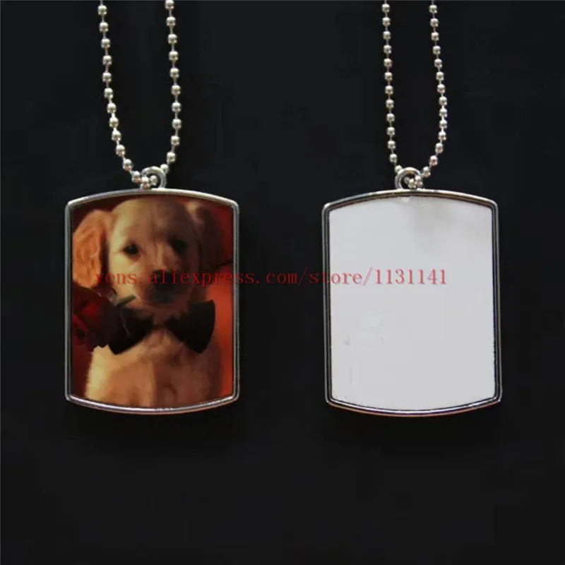 sublimation Dog Tag heart necklaces pendants hot transfer printing diy blank custom consumables 10pcs/lot 001 print two sides 3