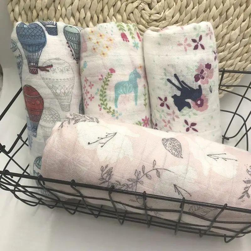 Fibra de Bambu Cobertor do Bebê Envoltório para Bebês Toalha de Banho 2019 Nova Melhor 100% Musselina Swaddle Recém nascidos Cobertores 180g Muito Cama Macia 2 Cobertores e mantas