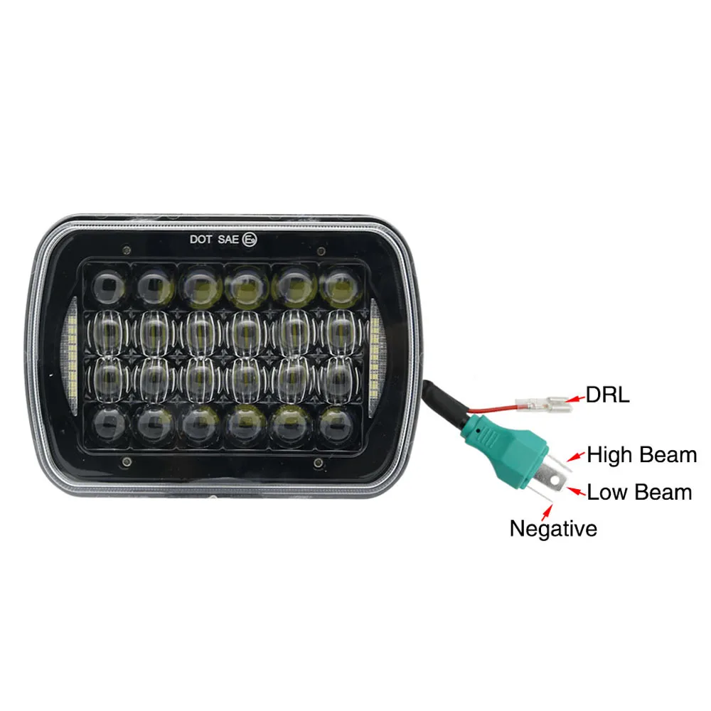 Car 7x6 5x7 Inch Projector Sealed Beam Head Light 5D LED Headlight With DRL Angle Eyes for Jeep Cherokee XJ Truck 4X4 Offroad (5)