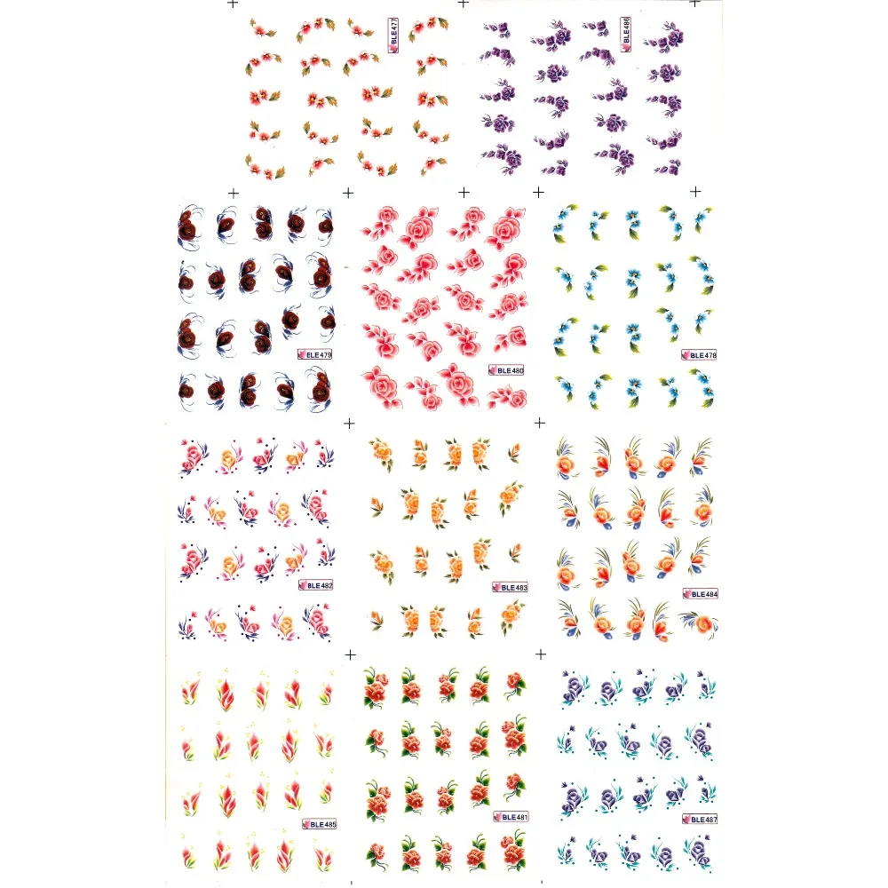 

11 PACKS/LOT UPRETTEGO NAIL ART BEAUTY WATER DECAL SLIDER NAIL STICKER FLOWER YUCCA ORCHID FREESIA CYCLAMEN BLE477-487