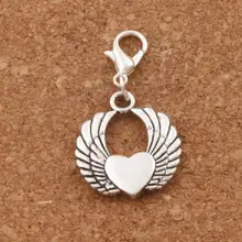 Летающий ангел с крыльями сердце "Лобстер" украшения-пряжки бусины 35,6x19,3 мм 100 шт старинные серебряные ювелирные изделия DIY C217