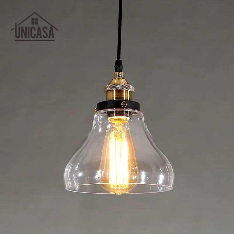 Clear Glass Modern Pendant Lights Industrial Lighting Fixtures