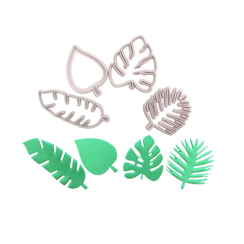 

4 pcs/set Turtle Leaf Embossed Fondant Plastic Mold Biscuits Cutting Molds Cookies Mould Fondant Cake Decoration Baking Tools