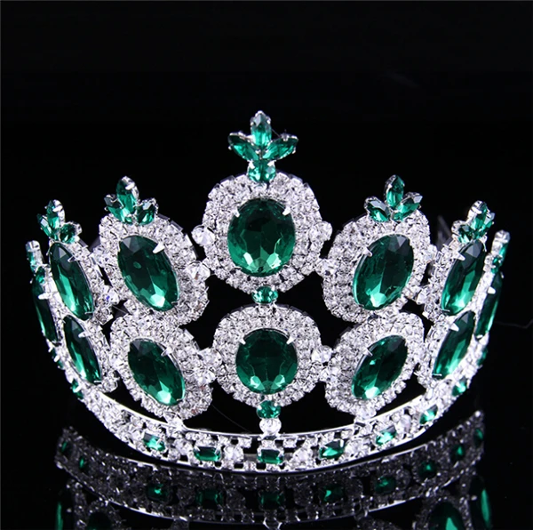 Sparkly Emerald Green Rhinestone Crystal Wedding Bridal Pageant ...