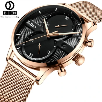 

BIDEN Japan Quartz Movement Simple Design Original Classic Men Watches With Calendar Leisure Fashion Waterproof Wrist Watch 2020