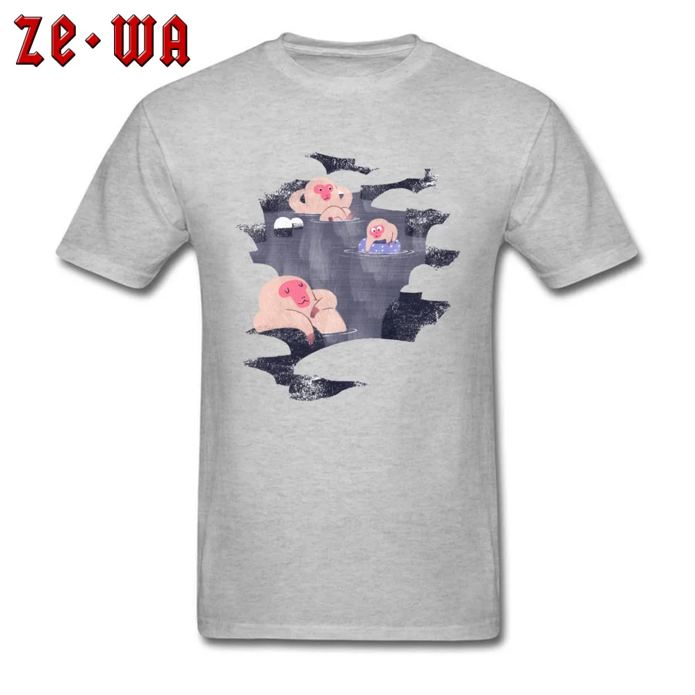Normal Leisure Crew Neck T Shirt Summer Fall Tops Shirt Short Sleeve for Men 2018 New 100% Cotton Normal T Shirts jigokudani monkey park japanese macaque hot spring grey