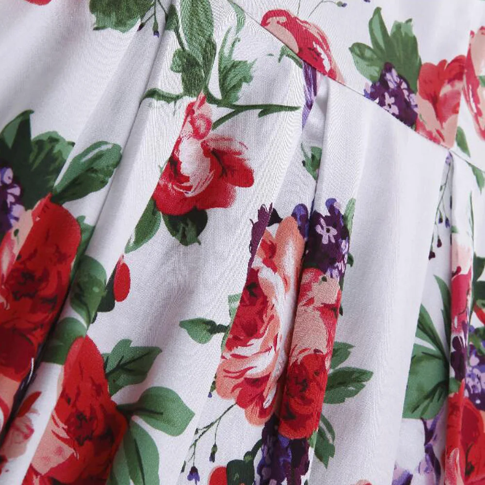 Женское винтажное платье с цветочным принтом розовое в стиле ретро 1950 х годов