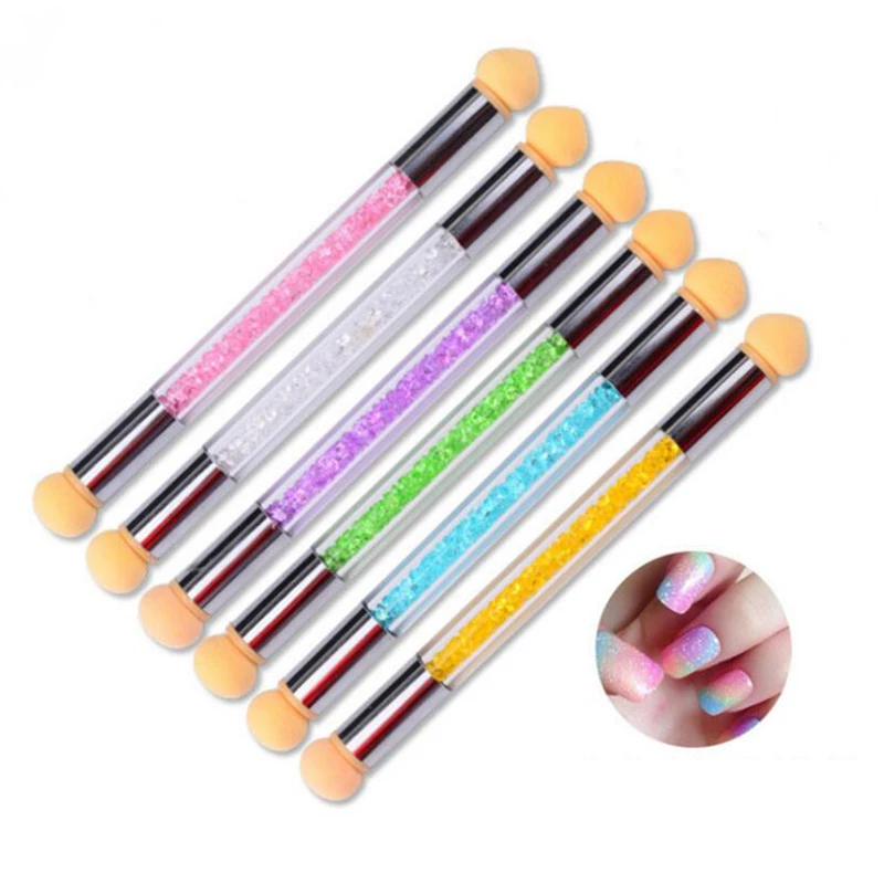

Tignish 2 Heads Nail Art Sponge Gradient Brush Acrylic Gel Polish Gradual Color Transfer Rhinestone Sequins Pick Up Paint Pen