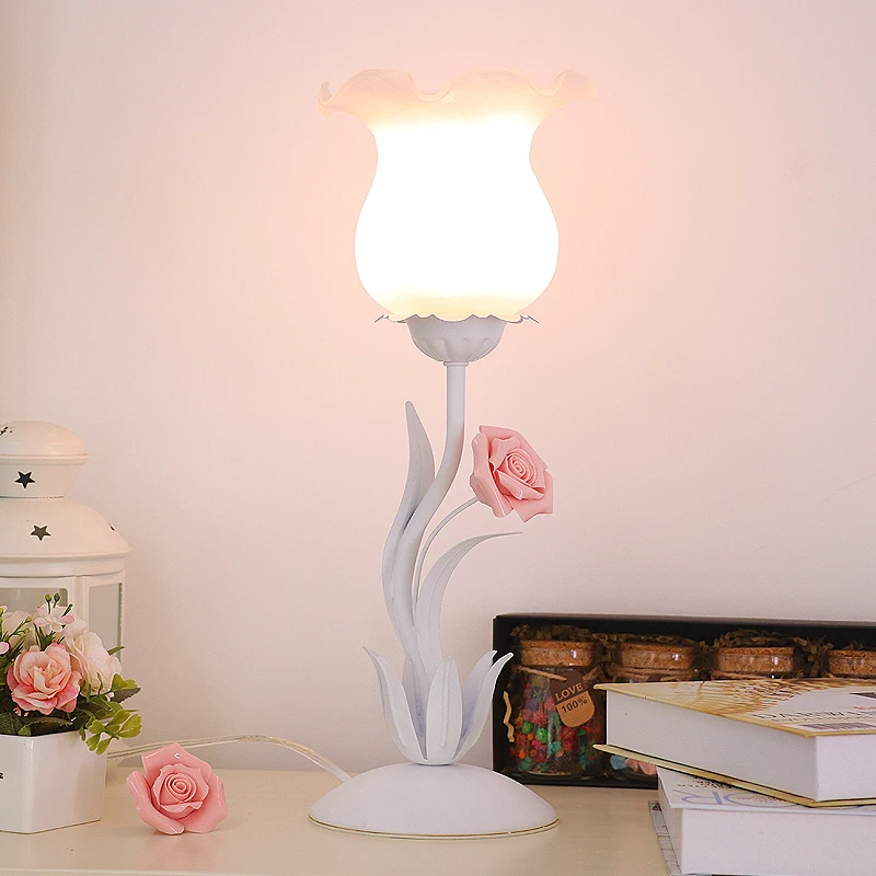 Korean garden rose desk lamps princess room creative children's room