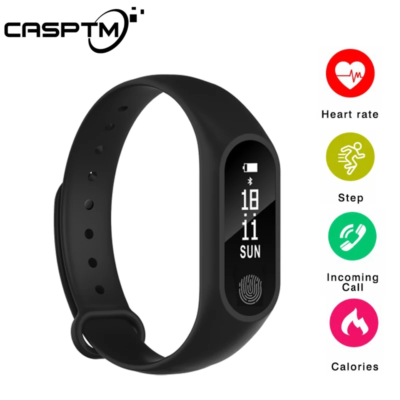 

Smart Bracelet M2 Waterproof Wristband Heart Rate Monitor Fitness Tracker Bluetooth Smart Band for Android iOS Phone Smartband