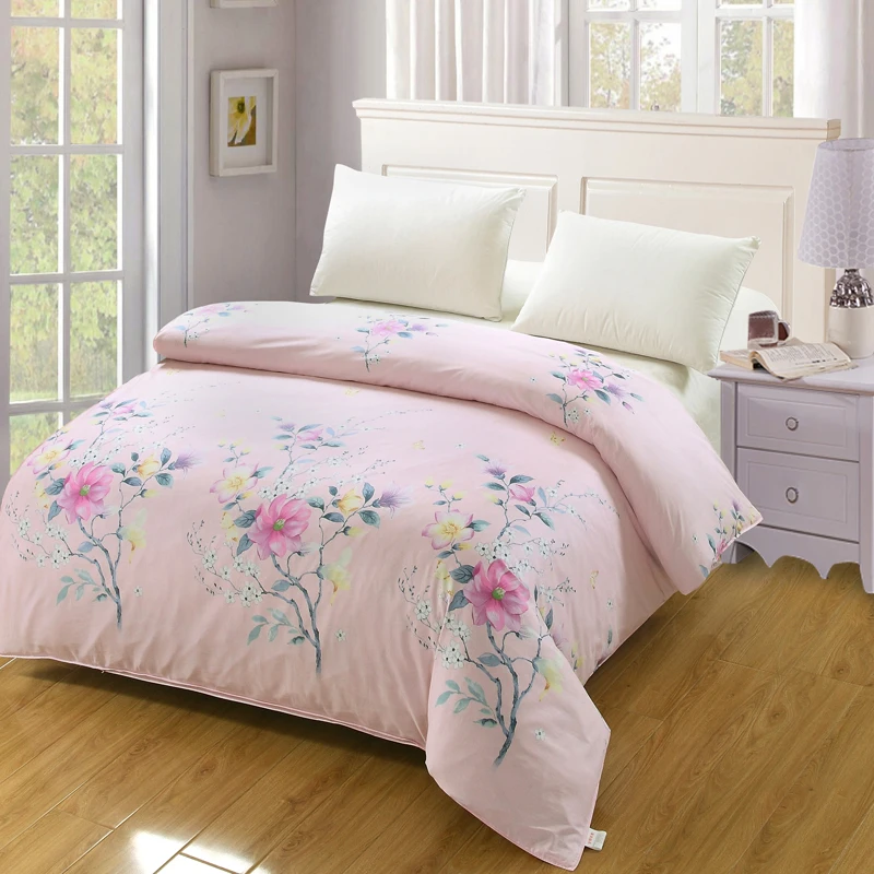 

Elegant style 100% Cotton Floral Duvet Cover Flower Bedding Blue white Color Twin Full Queen King Size Decor bed adult girl gif