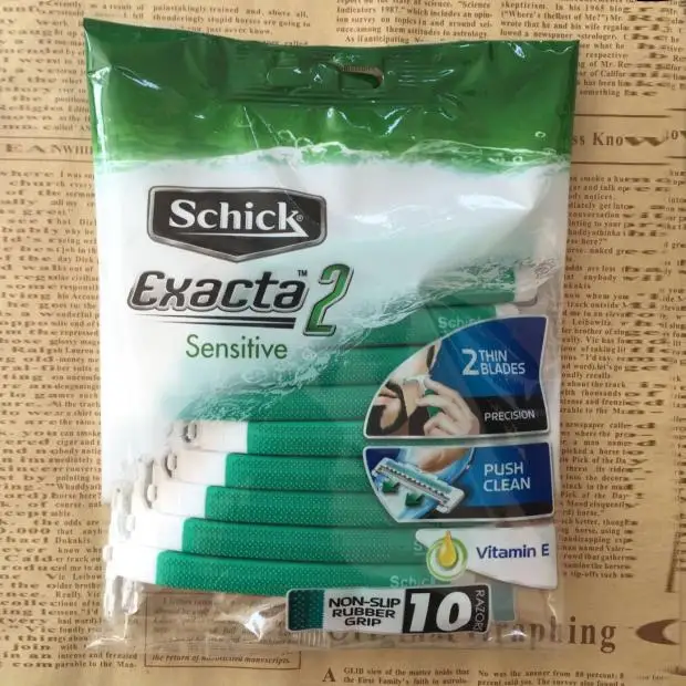 Удобная портативная одноразовая бритва Schick с двумя лезвиями тиснением X 2 посылка