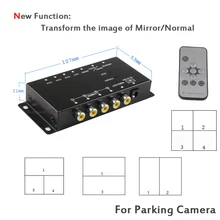 Koorinwoo Control Box Four Channels Available for Car Rear view Camera Video Automatic Switch Connecting Front Side Rear Cameras