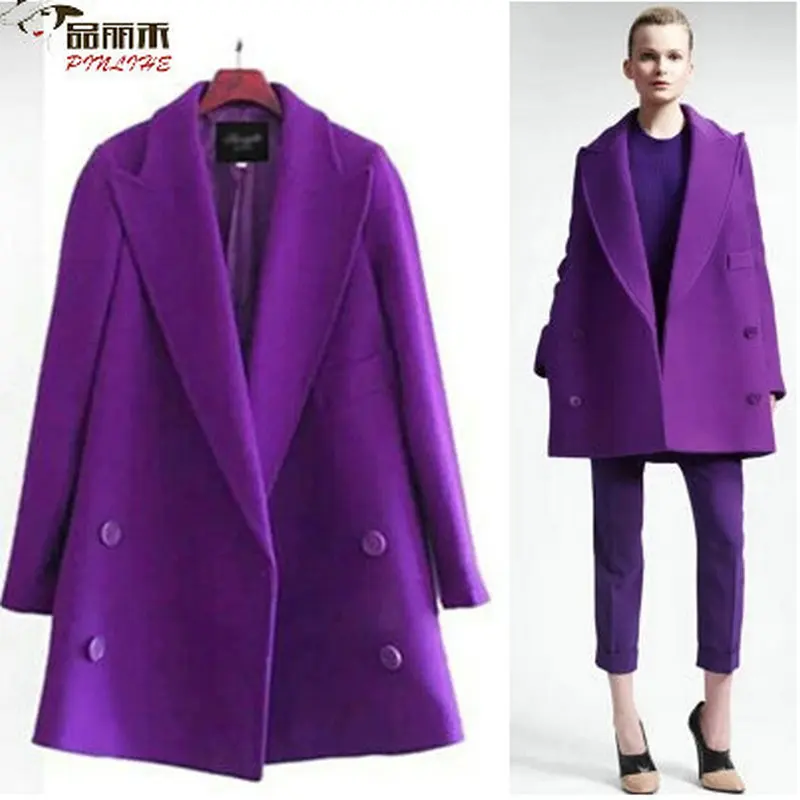 women's coats overcoat / poncho / winter coat women / cotton purple