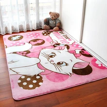 Мультяшный коврик с розовым котом/коричневым медведем, мягкий, уютный, коралловый флис, плотный, для детей, для игр, Ползания, ковер для гостиной, большие коврики