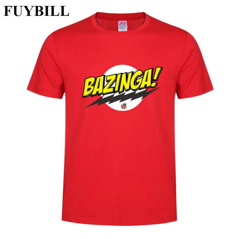 FUYBILL модная новая стильная мужская футболка Bazinga, летняя футболка с коротким рукавом с теорией большого взрыва, хлопковая футболка Шелдон, Мужская футболка, топы