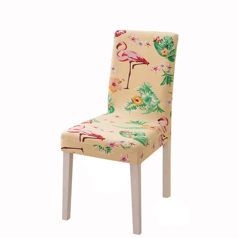Чехлы для стульев из спандекса с цветочным принтом, эластичные чехлы для стульев, современные съемные чехлы для обеденных стульев для кухни, свадебного банкета