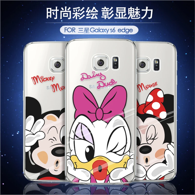 Ultrathin Cartoon Back Phones Cases Cover For SAMSUNG Galaxy S6 Edge Silicone TPU Fundas Capas |