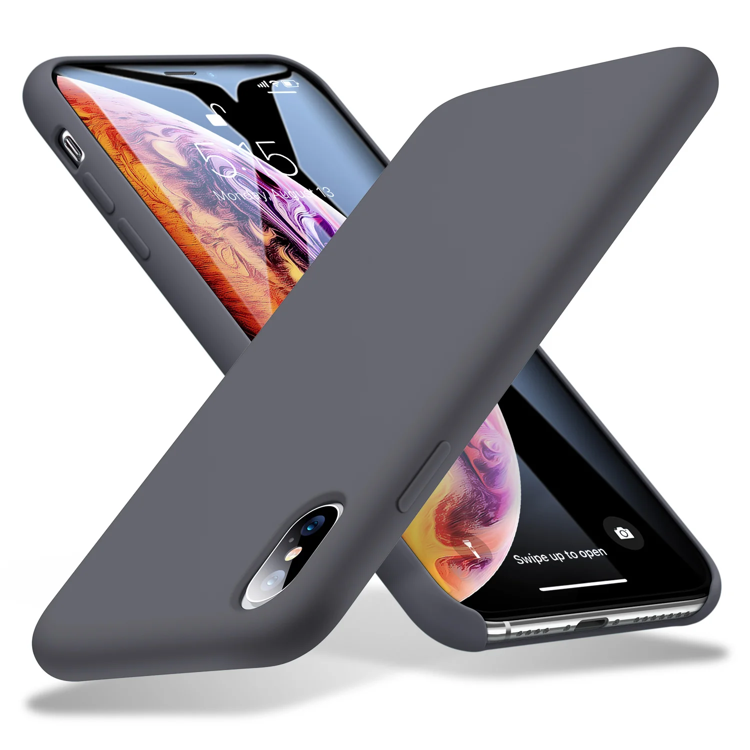 ESR мягкий чехол для iPhone X XS XR XS Max жидкий силиконовый гель резиновая Мягкая ткань из микрофибры подушка для подкладки Yippee чехол для iPhone - Цвет: Deep Gray