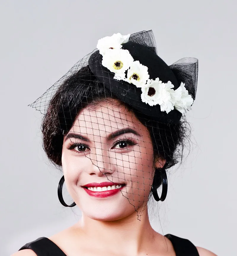 Women Fancy Feather Black Beauty Fascinator Headwear Wedding Hats