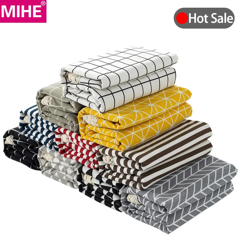 

MIHE Lace Checkered Tablecloth Geometric Rectangle Table Cloth Home Kitchen Dinner Party Banquet Decor StripeTable Cover ZB05