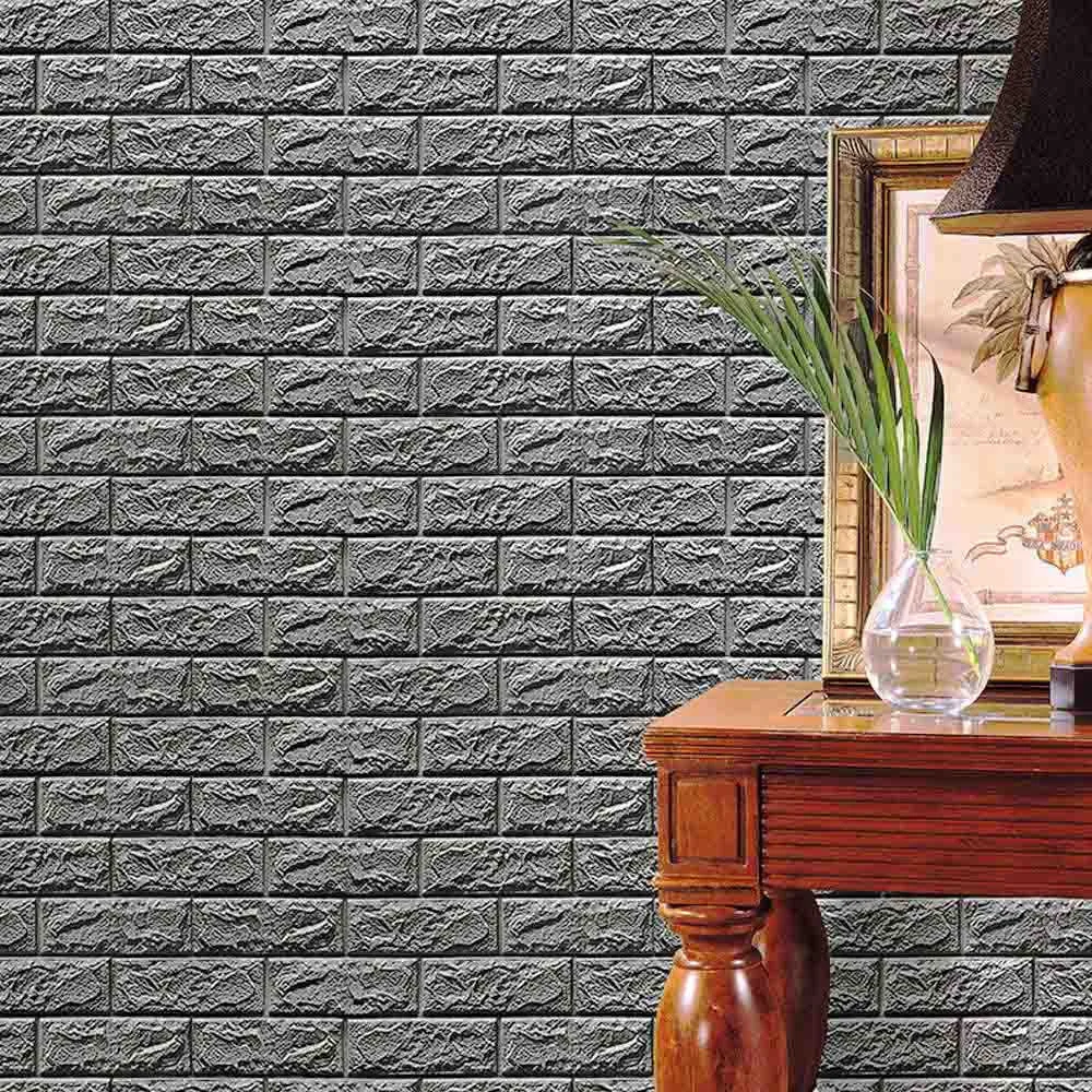

PE Foam 3D Wallpaper DIY Wall Stickers PVC Wallpaper Vintage Home Decor Embossed Brick Stone 60 X 60 X 0.8cm Wall Stickers