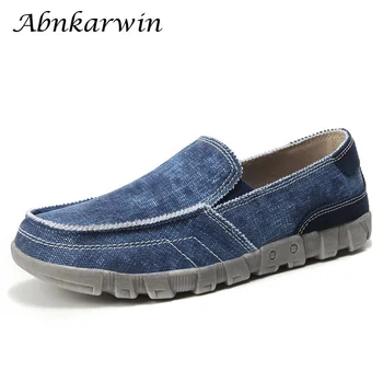 

New Classic Loafers Men Fashion Casual Canvas Shoes Men Breathable Plimsolls Light Flat Shoes Men Driving Plus Size 47 48