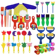 Крест границы Amazon взрывной детей творческий Diy граффити Печать губка ролик живопись наборы кистей