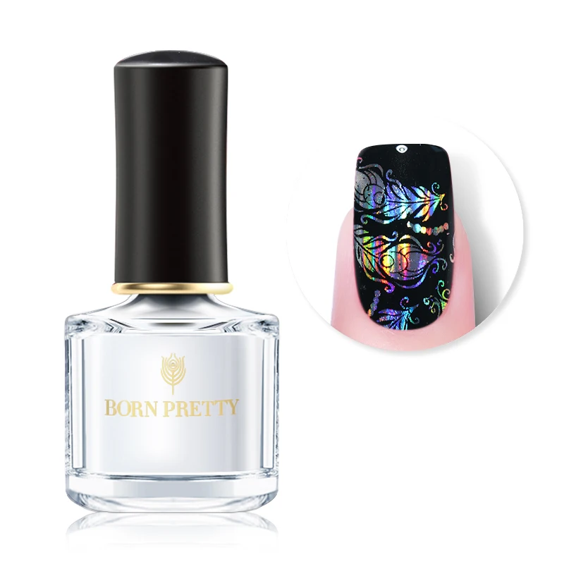 

BORN PRETTY 6ml Nail Glue Foil Adhesive Glues Starry Sky Sticker Transfer Glue Nail Art Set NO NEED UV LED Lamp Cure