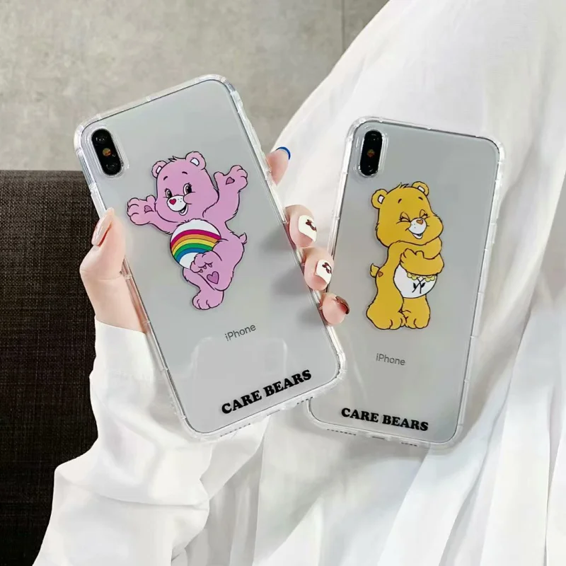 

Funny Cartoon Case For iPhone 6 6s 8 X 7 XS MAX XR Cover For iPhone 7 8 Plus XR XS Max Care Bear Bunny Clear Soft TPU Fundas