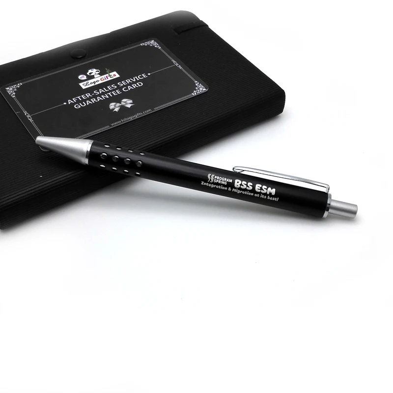 

Metal design elegant ballpoint pen you can customize your logo on the pen pressed open with writing