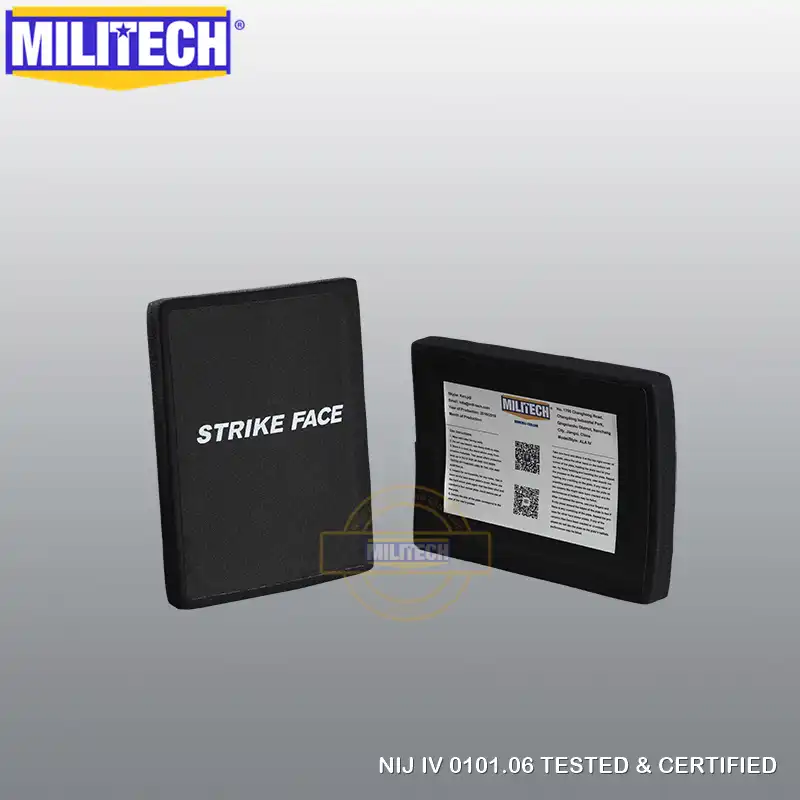 MILITECH 6 \'\'x 8\'\' два SIC и PE NIJ IV пуленепробиваемые боковые панели набор 6 на 8 NIJ 4 автономный баллистический ESAPI NIJ Lvl 4 SAPI пластина - изображение