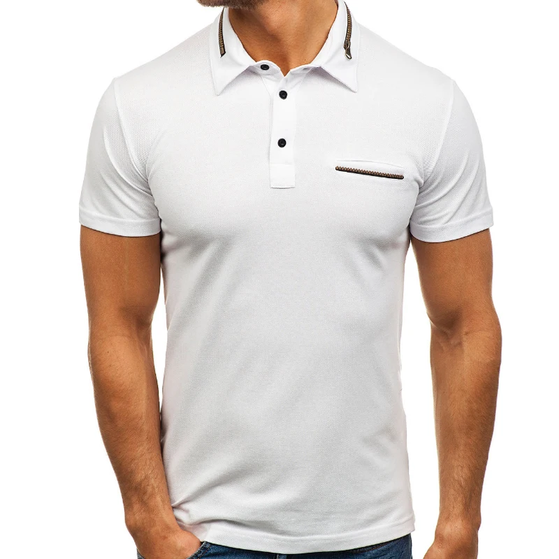 Polo Shirt Men 2018 Brand Clothing Pocket Colour Matching Polo Shirt ...