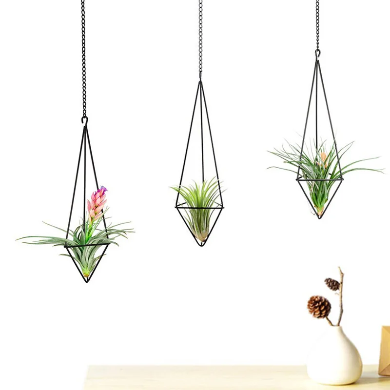 Mkono Air Plant Holder Hanging Planter Pot Geometric Himmeli for Tillandsia Airplants Indoor