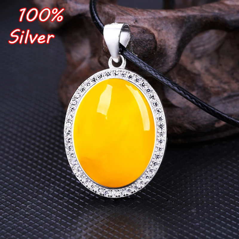 

12*16mm S925 sterling silver Color white gold ladies oval pendant empty inlay beeswax turquoise amber pendant care