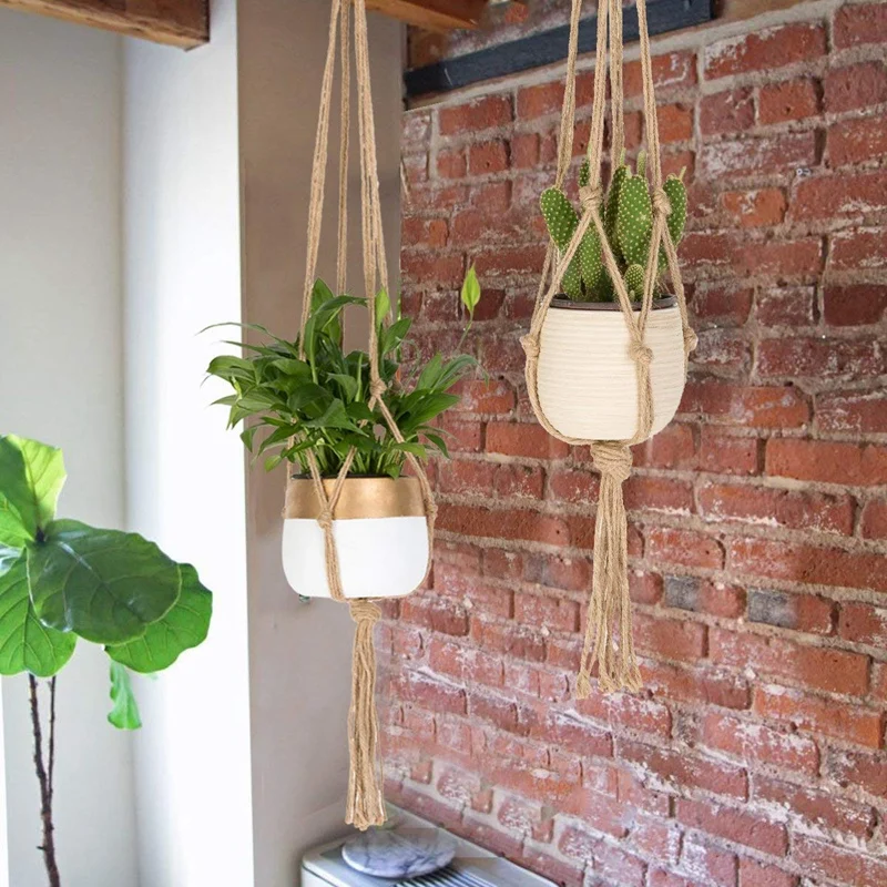 New Macrame Plant Hangers Handmade Indoor Outdoor Wall Hanging New Macrame Plant Hangers Handmade