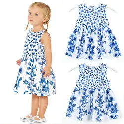 

Baby Girl Princess Sundress Kids Floral Sleeveless Party Vest Dress 2-7Y S01