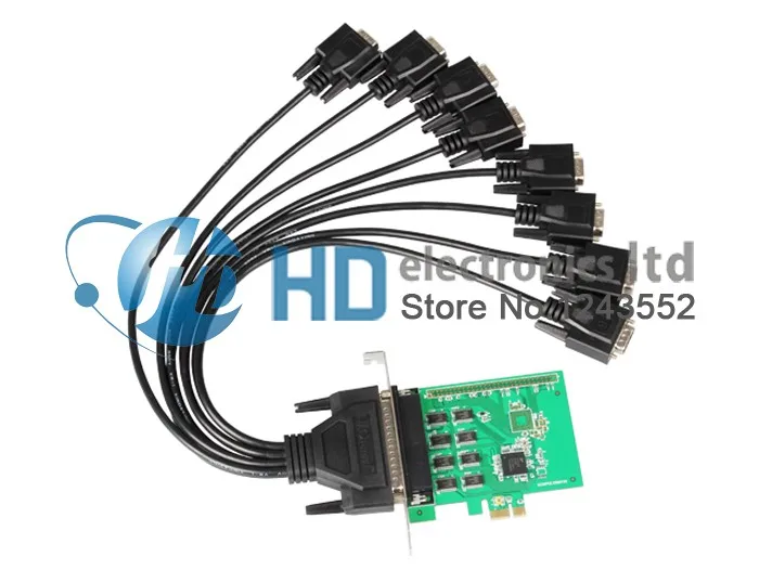 PCI-Express to 8 Ports DB9 Serial RS232 RS-232 COM Adapter Card 16c1058 chip
