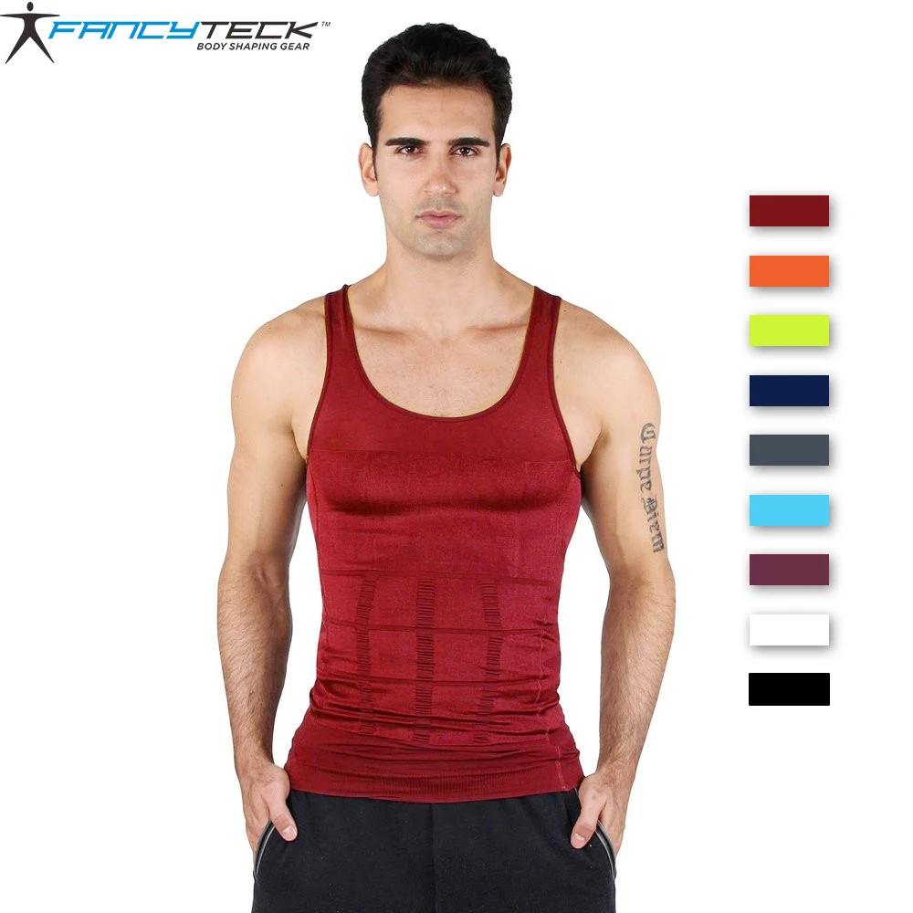 9 Цвета S-2XL Для мужчин для похудения Body Shaper тонкая талия для занятий фитнесом и потери веса человек нижнее белье Для мужчин s без рукавов - изображение