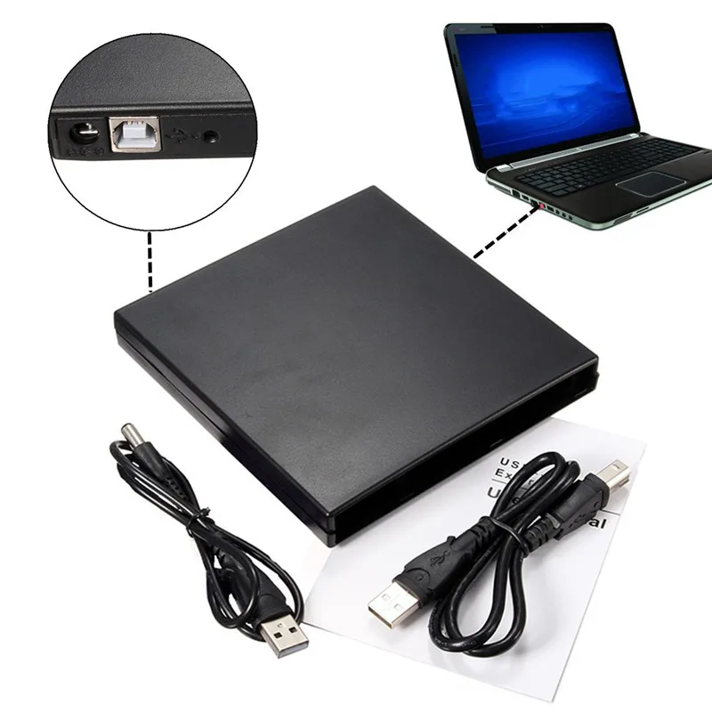 Новое поступление USB 2,0 DVD CD DVD-rom IDE крышка DVD RW ГОРЕЛКА rom привод Внешний чехол корпус Caddy ноутбук интерфейс IDE