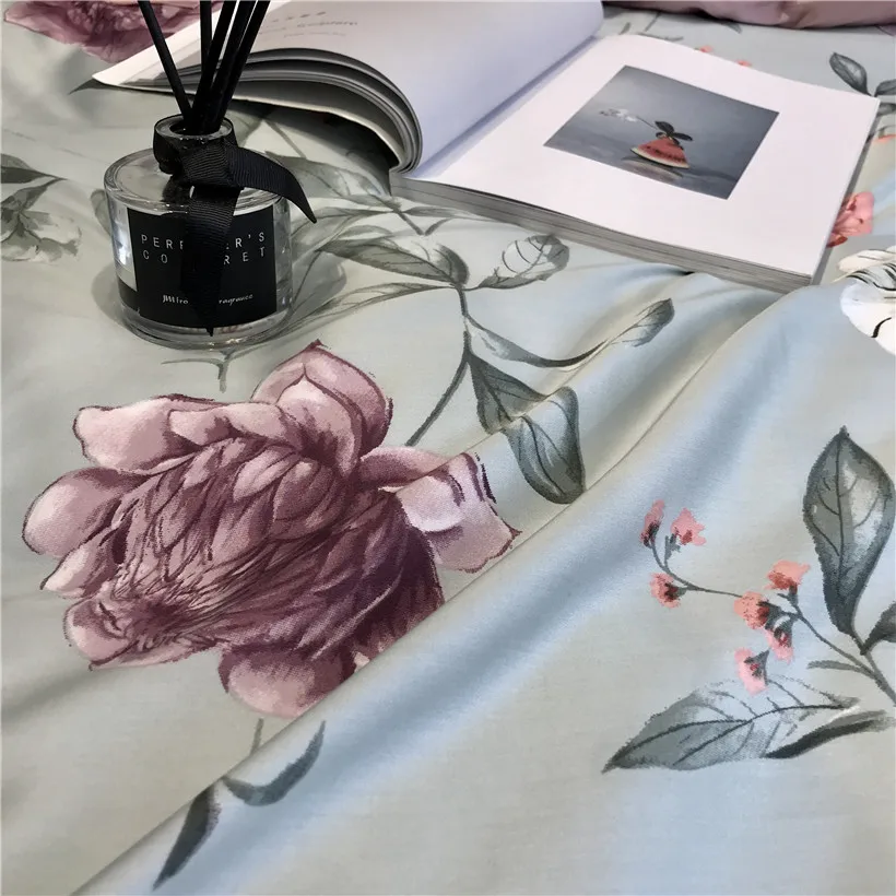 روبا دي كاما ايوسل الحرير 4 Pcs الملك الملكة حجم طقم سرير الفاخرة غطاء لحاف غطاء سرير أغطية شرشف dekbedovertrek روبا دي كاما ايوسل الحرير 4 Pcs الملك الملكة حجم طقم سرير الفاخرة غطاء لحاف غطاء سرير أغطية شرشف dekbedovertrek