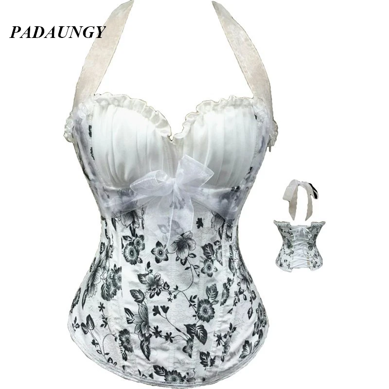 PADAUNGY Print Corsets Waist Corrective Corset Sexy Lingerie Wedding