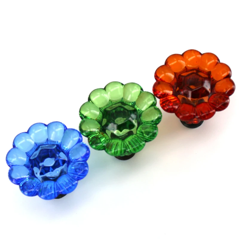 1x ضياء 44mm زهرة الأطفال غرفة مقابض درج أكريليك مجلس الوزراء خزانة الأثاث التأثيرات الأثاث ديكور المقابض