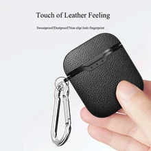 Чехол Litchi из мягкого ТПУ для Airpods 1 2, чехол из силиконовой резины, деловой полный защитный чехол для Airpods 1 2, чехол, мягкий чехол