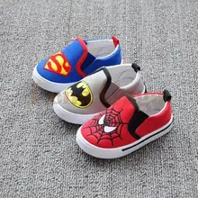 Marvel Heroes Super Brand Shoes Kids Boy Sneakers 2016 Sport Canvas Shoe For Infants Toddler Age 4-8 Years Old, Blue/Grey/Red
