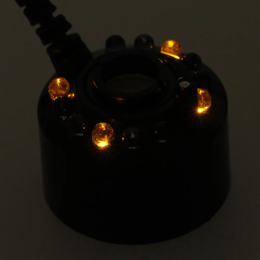 Ultrasonic12-LED пруд, туманный распылитель, фоггер воды фонтан 3-Цвет светильник штепсельная вилка европейского стандарта