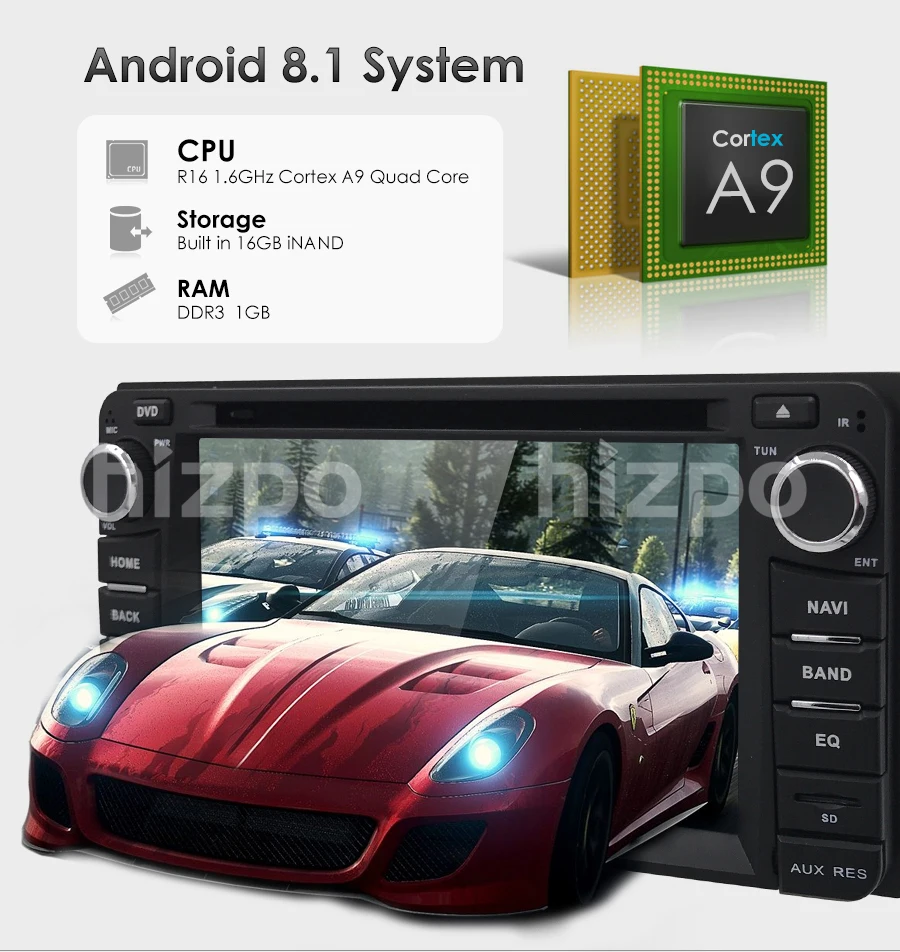 Best Hizpo Android 6.2 Inch For Toyota Corolla Prado 4RUNNER Hilux FJ Cruiser Tundra Echo GPS RAV4 Car Navi Bluetooth dvd free camera 4