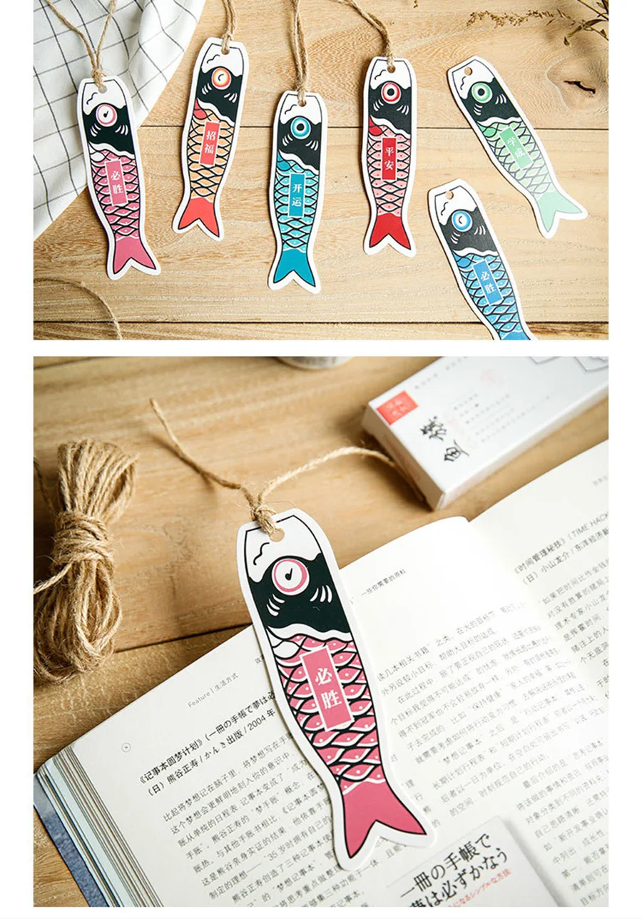 30 шт./кор. японская рыба флаги подарок закладки маркер канцелярские подарок реалистичные Kawaii мультфильм закладки для офиса школьные