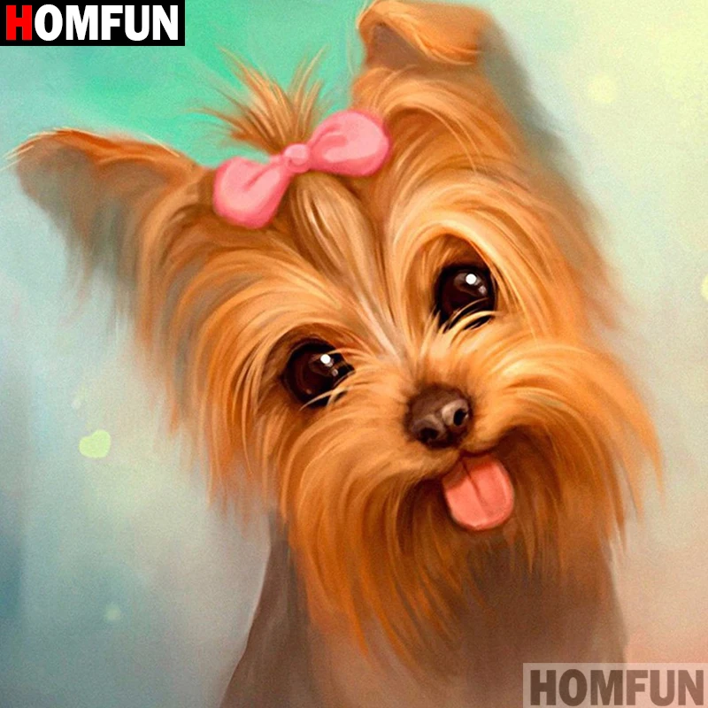 

HOMFUN Full Square/Round Drill 5D DIY Diamond Painting "dog" Embroidery Cross Stitch 5D Home Decor A16346